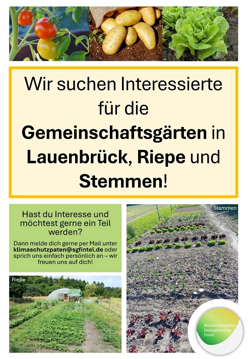 Interessengesuch Gemeinschaftsgärten&nbsp;&copy;&nbsp;Samtgemeinde Fintel